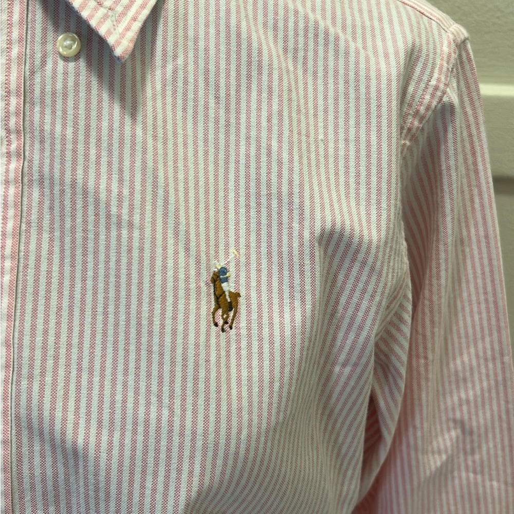 Ralph Lauren Pink Striped Button-Up Shirt